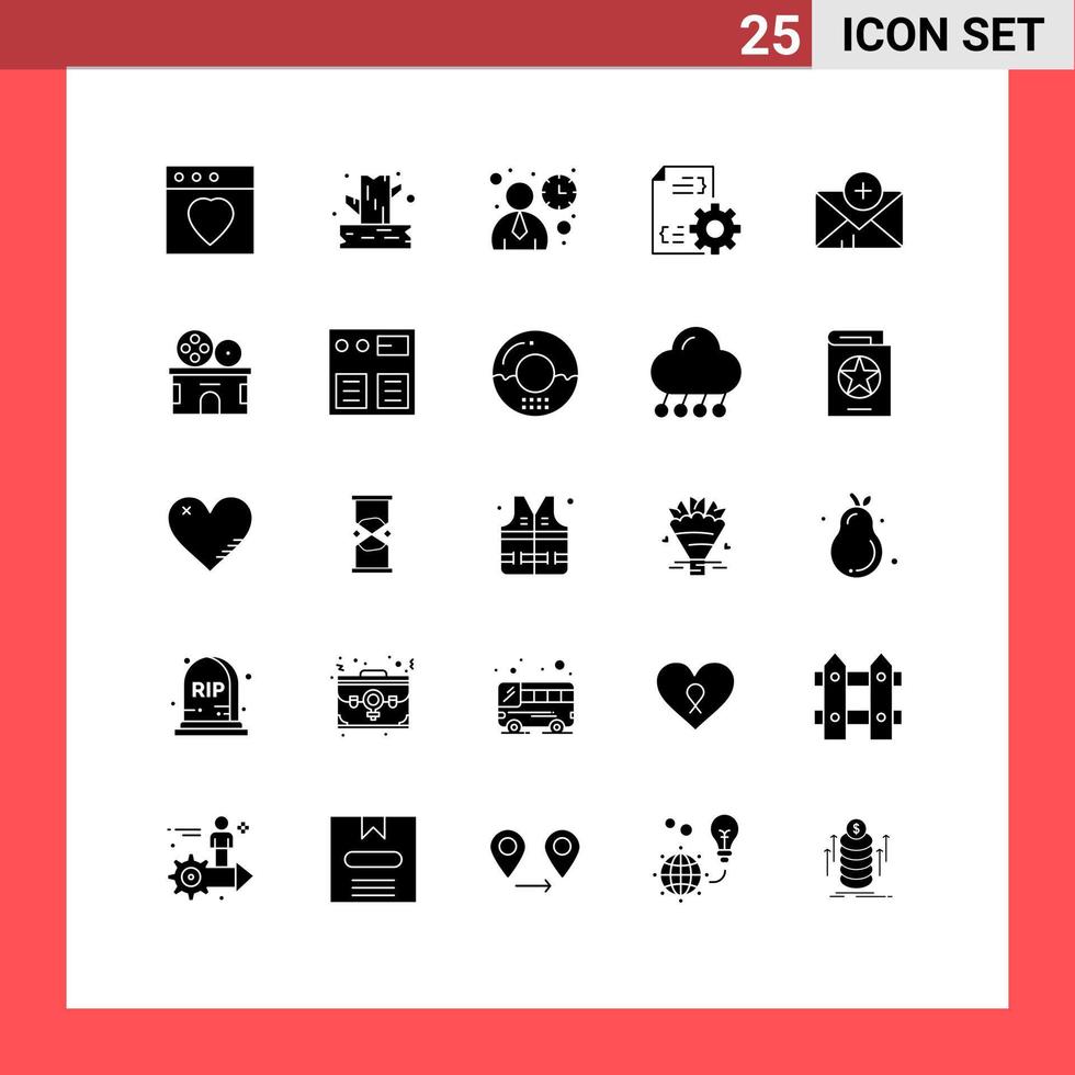 25 Creative Icons Modern Signs and Symbols of mail medical ui management development Editable Vector Design Elements