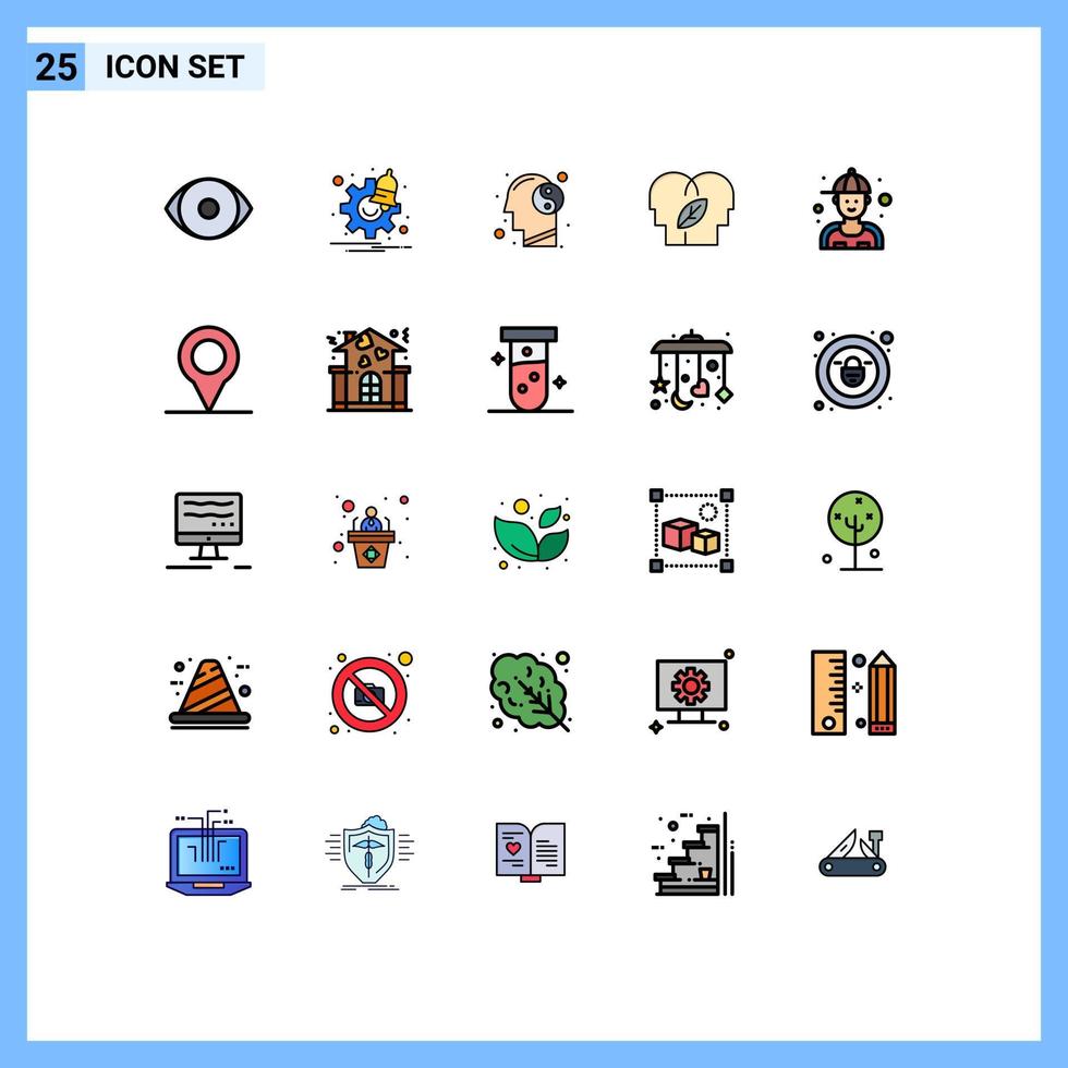 25 Creative Icons Modern Signs and Symbols of mechanic mind balance head eco Editable Vector Design Elements