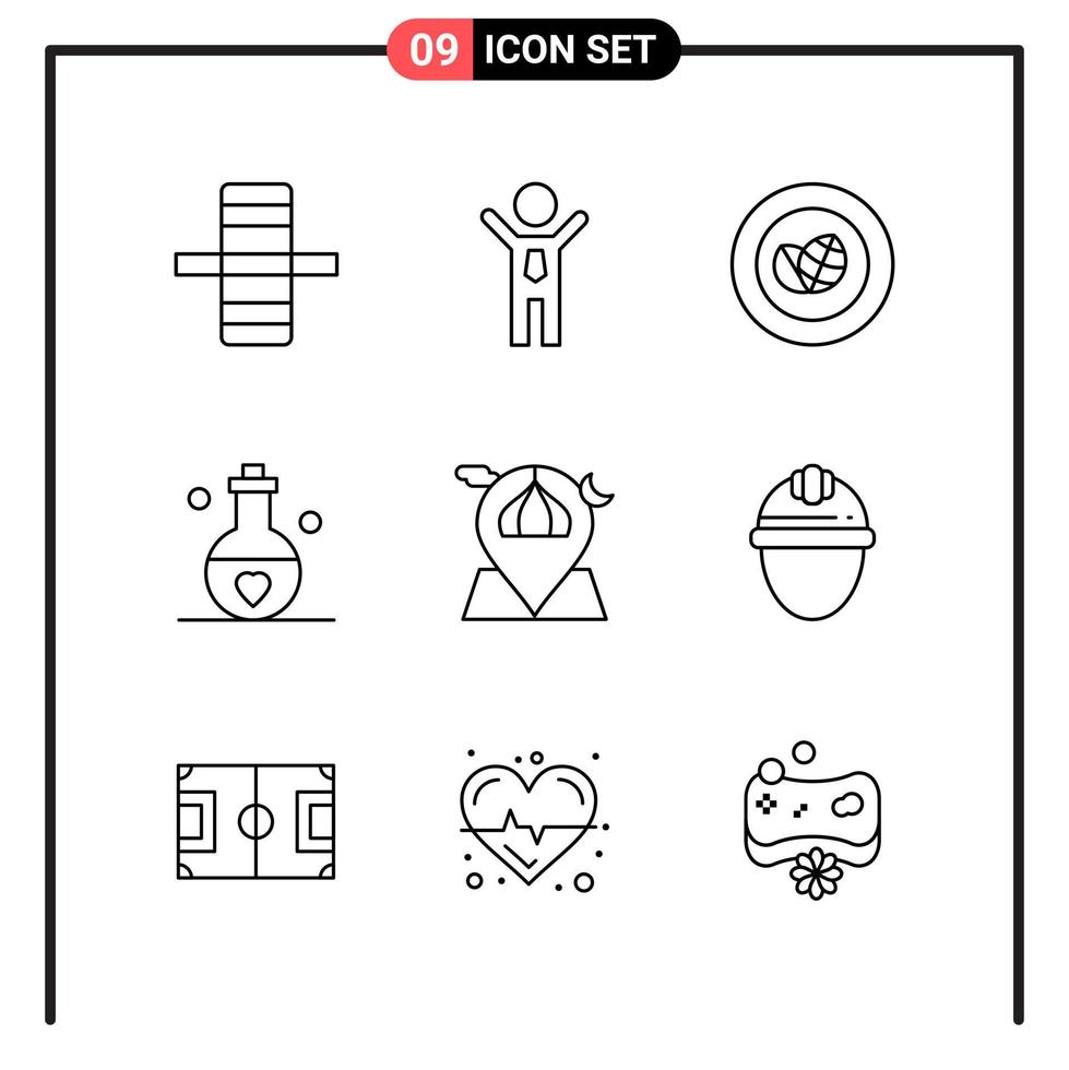 Set of 9 Line Style Icons for web and mobile Outline Symbols for print Line Icon Signs Isolated on White Background 9 Icon Set Creative Black Icon vector background