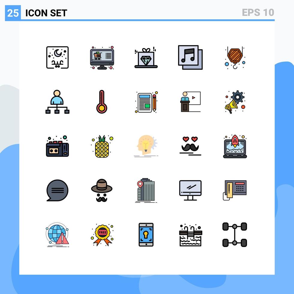 25 Creative Icons Modern Signs and Symbols of construction media display albums price Editable Vector Design Elements