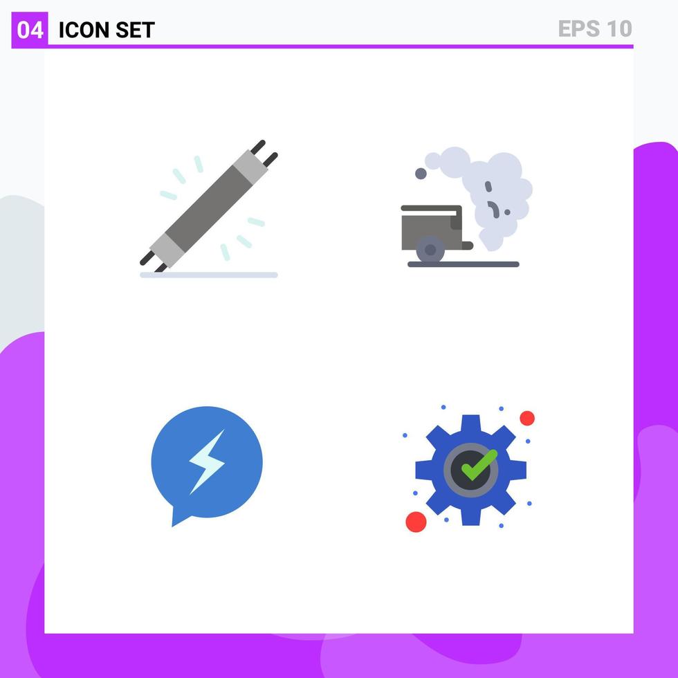User Interface Pack of 4 Basic Flat Icons of devices chat equipment environment chating Editable Vector Design Elements