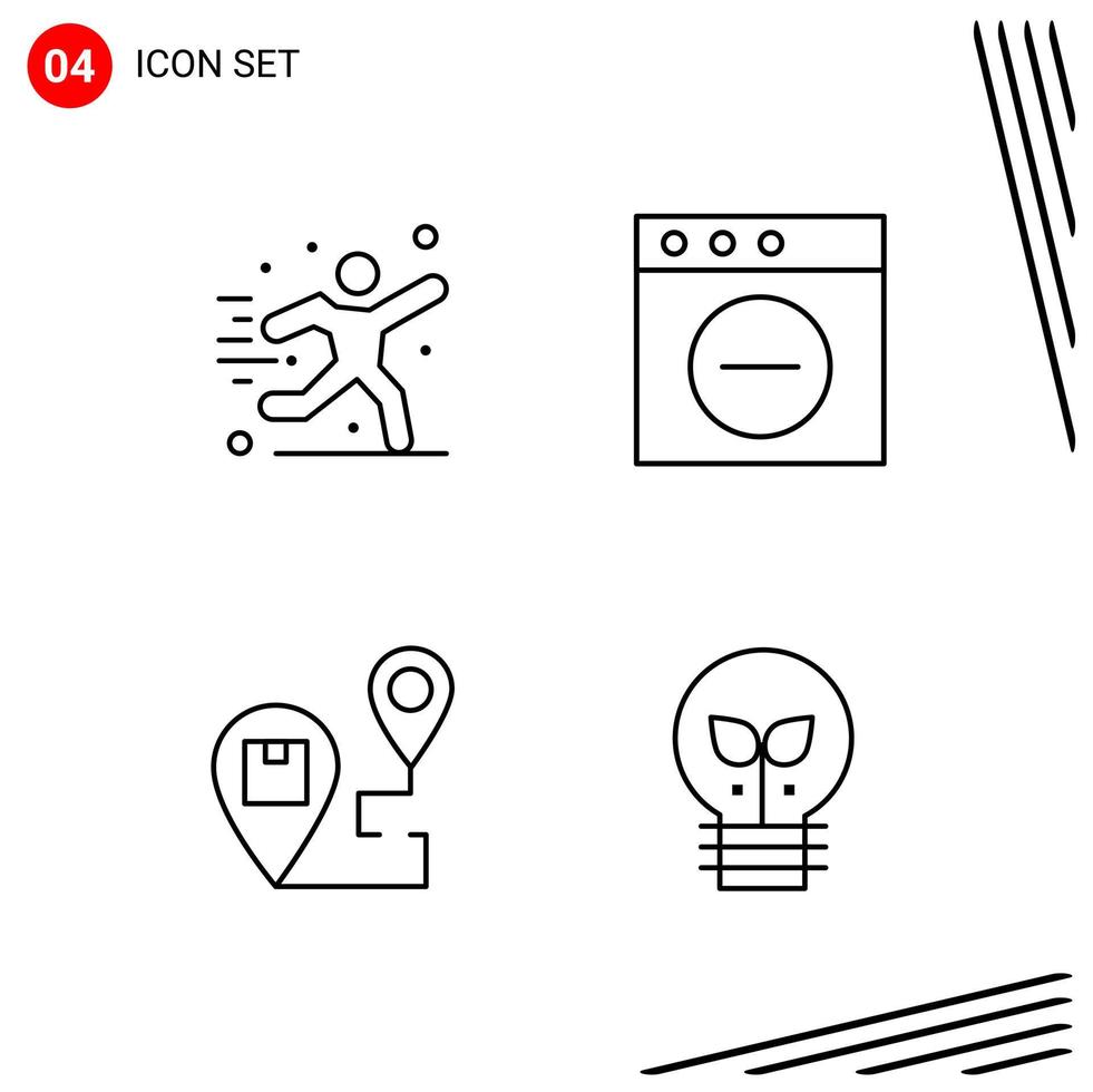 Collection of 4 Vector Icons in Line style Pixle Perfect Outline Symbols for Web and Mobile Line Icon Signs on White Background 4 Icons Creative Black Icon vector background