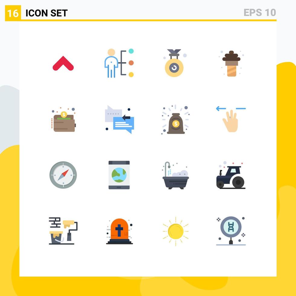 Stock Vector Icon Pack of 16 Line Signs and Symbols for cash ice cream recruitment food won Editable Pack of Creative Vector Design Elements
