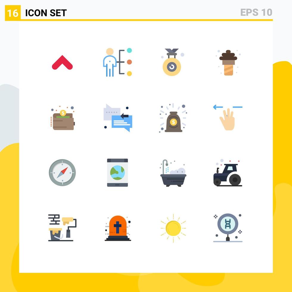 paquete de iconos de vectores de stock de 16 signos y símbolos de línea para el reclutamiento de helados en efectivo alimentos ganados paquete editable de elementos creativos de diseño de vectores