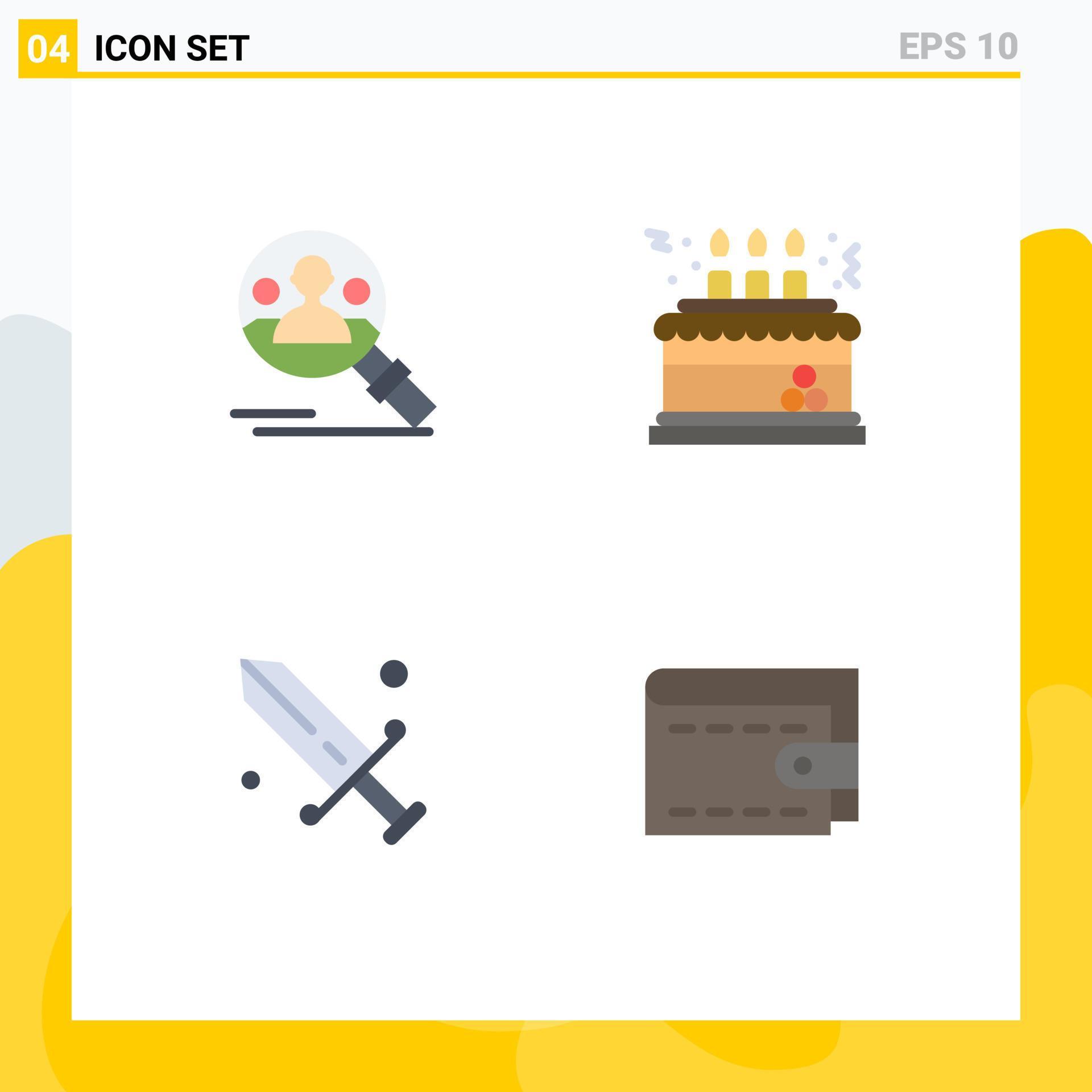 4 Universal Flat Icon Signs Symbols of find competition user