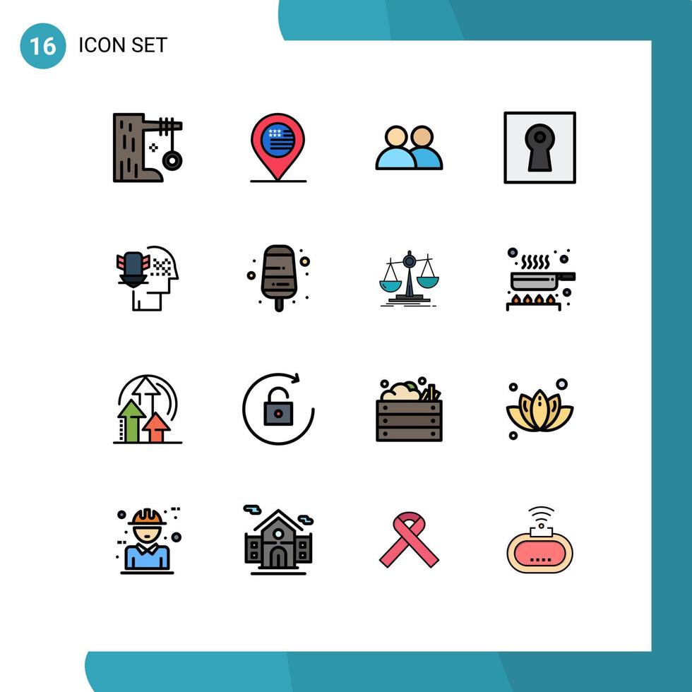 paquete de iconos de vector de stock de 16 signos y símbolos de línea para protección de datos personales bloqueo de signo seguro elementos de diseño de vector creativo editable de twitter