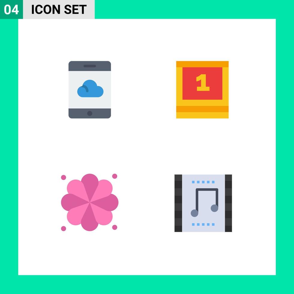 Pack of 4 creative Flat Icons of backup element board school concert Editable Vector Design Elements