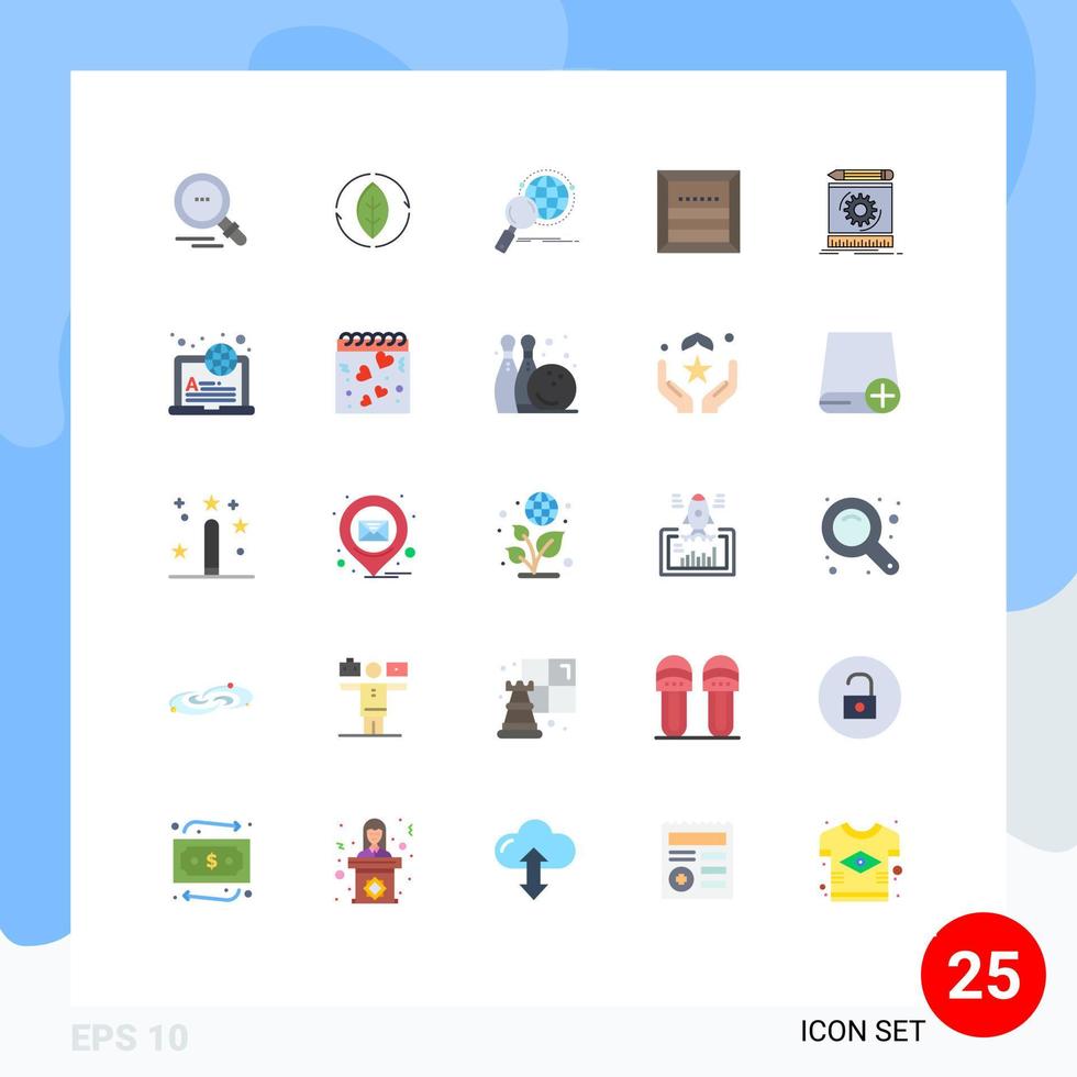 Set of 25 Commercial Flat Colors pack for draft e globe commerce box Editable Vector Design Elements