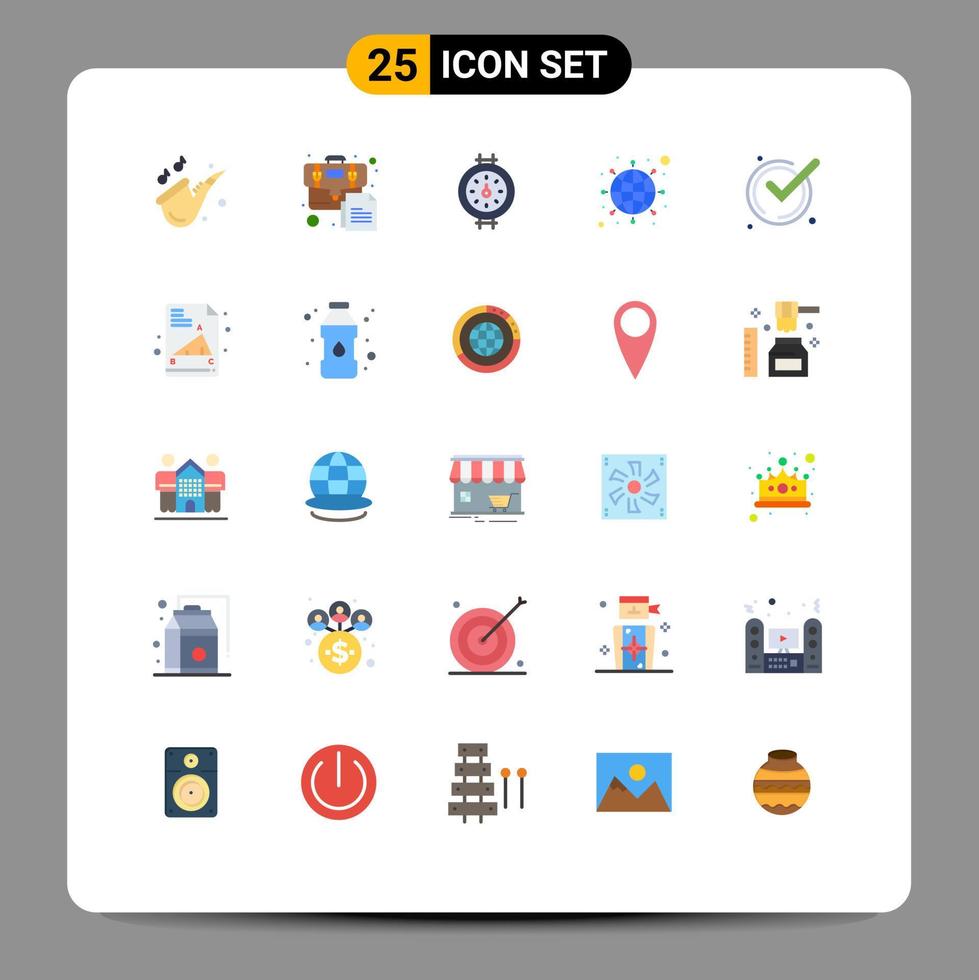 paquete de iconos vectoriales de stock de 25 signos y símbolos de línea para aceptar elementos de diseño vectorial editables de internet de red de calibre vector