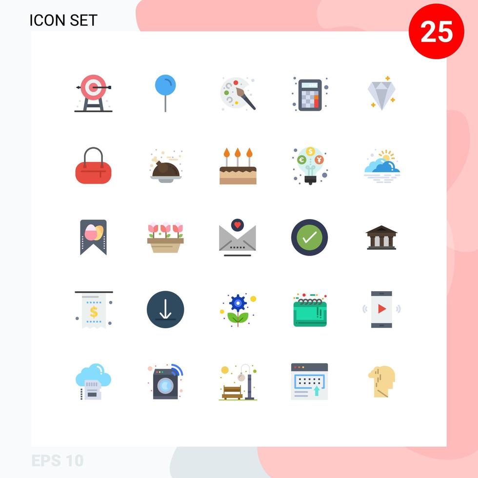 25 Creative Icons Modern Signs and Symbols of diamound math pin calculator hobby Editable Vector Design Elements