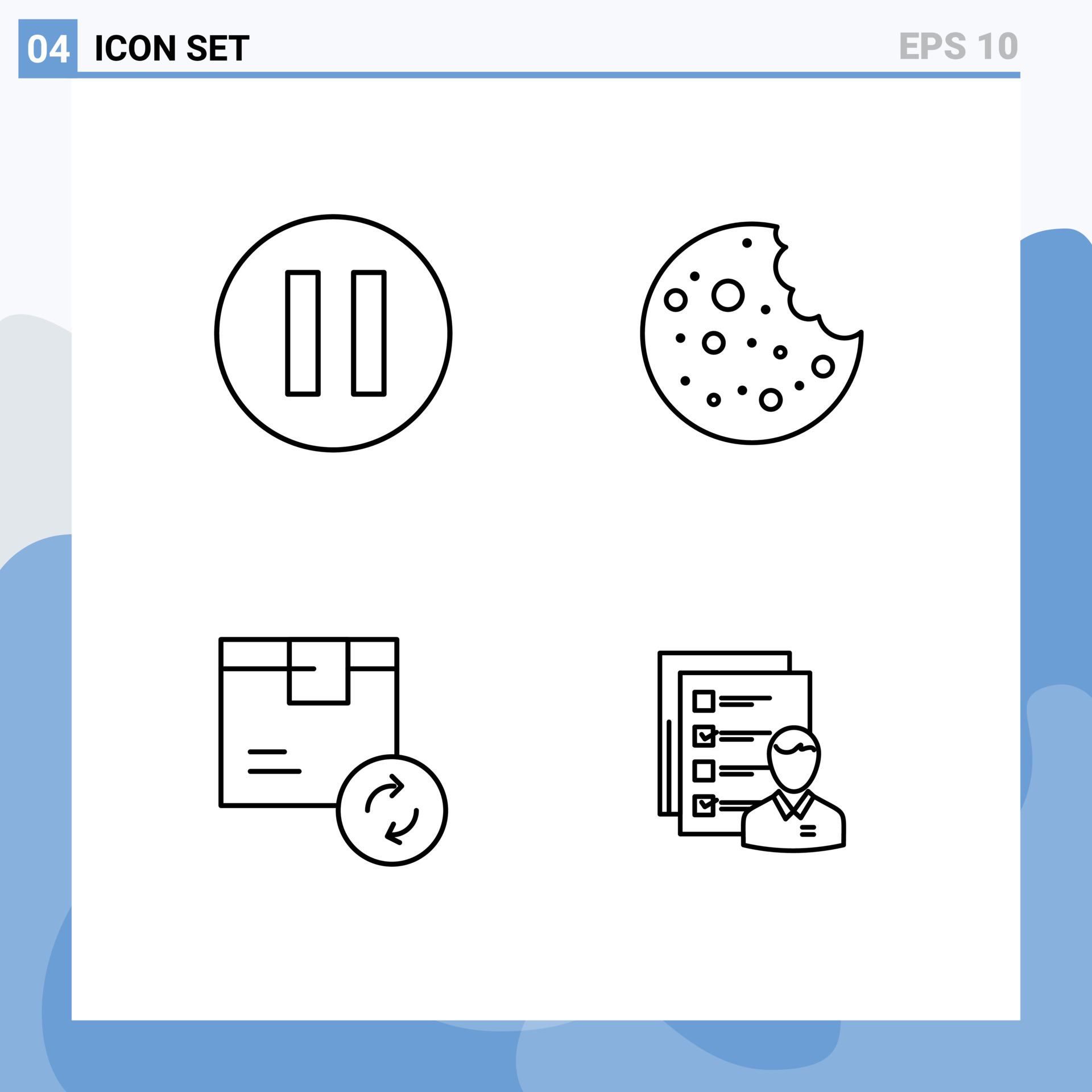 4 Line concept for sites Mobile and Apps multimedia shipping sausage