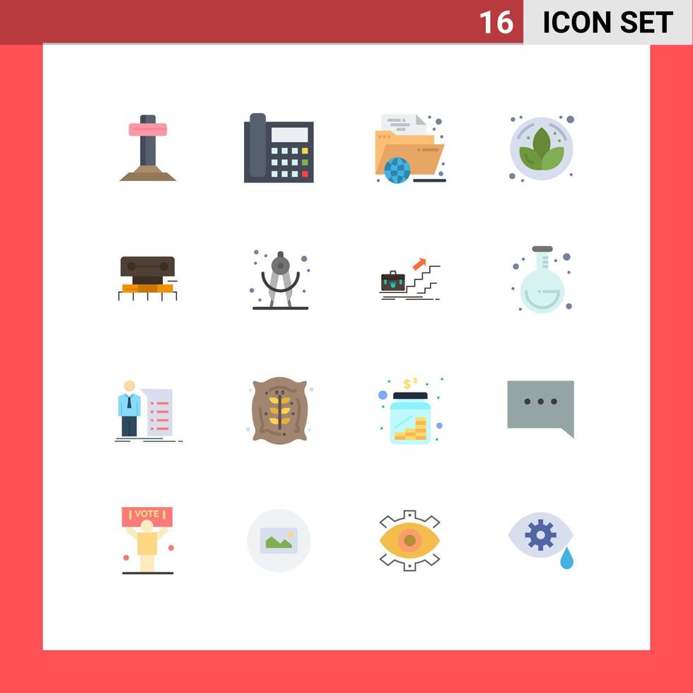 Editable Vector Line Pack of 16 Simple Flat Colors of sauna lotus conversation online folder Editable Pack of Creative Vector Design Elements