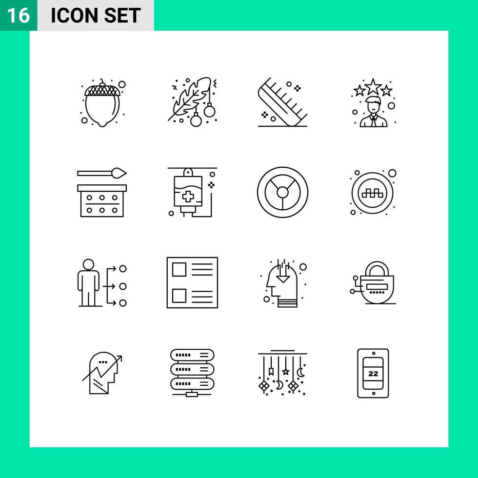 Modern Set of 16 Outlines and symbols such as eye makeup rating beauty employee salon Editable Vector Design Elements