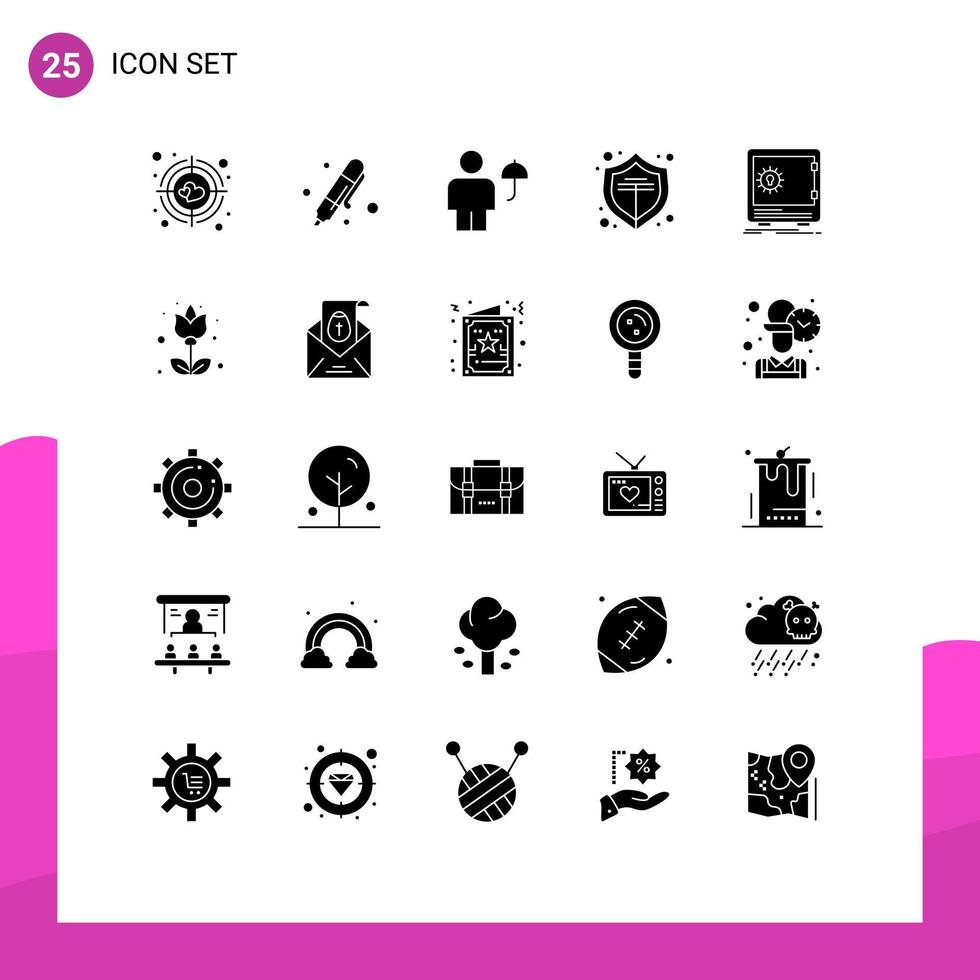 25 Creative Icons Modern Signs and Symbols of deposit shield avatar protect umbrella Editable Vector Design Elements