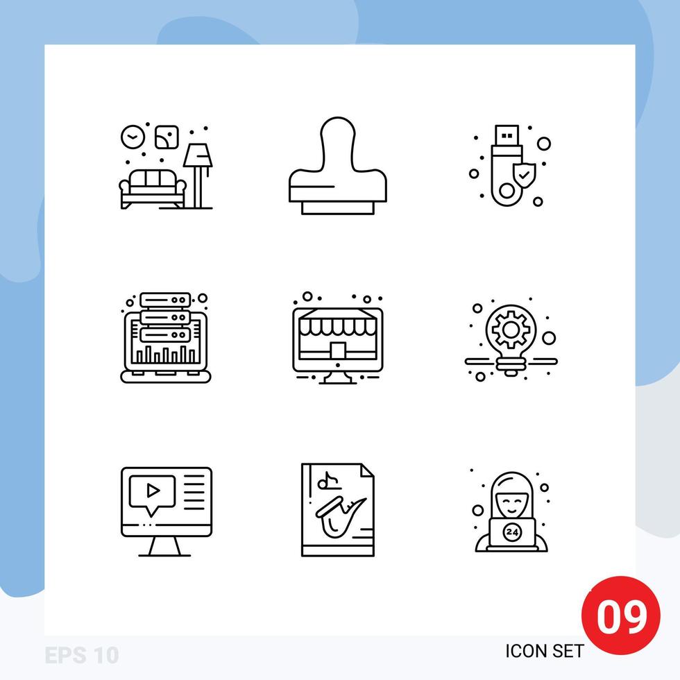 Set of 9 Vector Outlines on Grid for discount web signature statistic graph Editable Vector Design Elements
