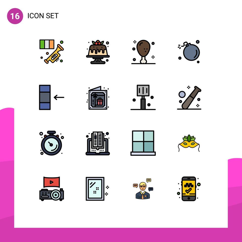 16 iconos creativos signos y símbolos modernos de explosión bomba comida día de acción de gracias elementos de diseño de vectores creativos editables