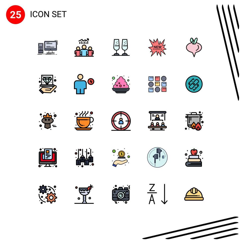 Set of 25 Modern UI Icons Symbols Signs for new shopping chart ecommerce cheers Editable Vector Design Elements