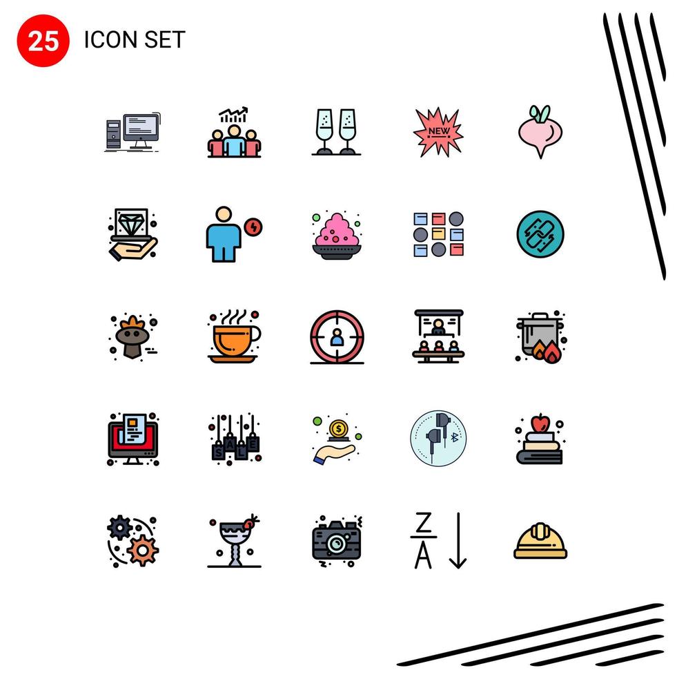 Set of 25 Modern UI Icons Symbols Signs for new shopping chart ecommerce cheers Editable Vector Design Elements