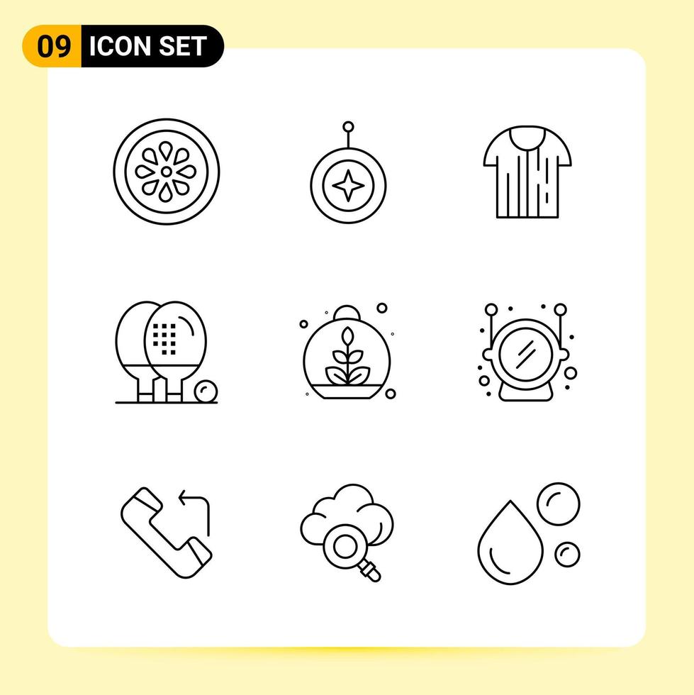 9 Creative Icons for Modern website design and responsive mobile apps 9 Outline Symbols Signs on White Background 9 Icon Pack Creative Black Icon vector background