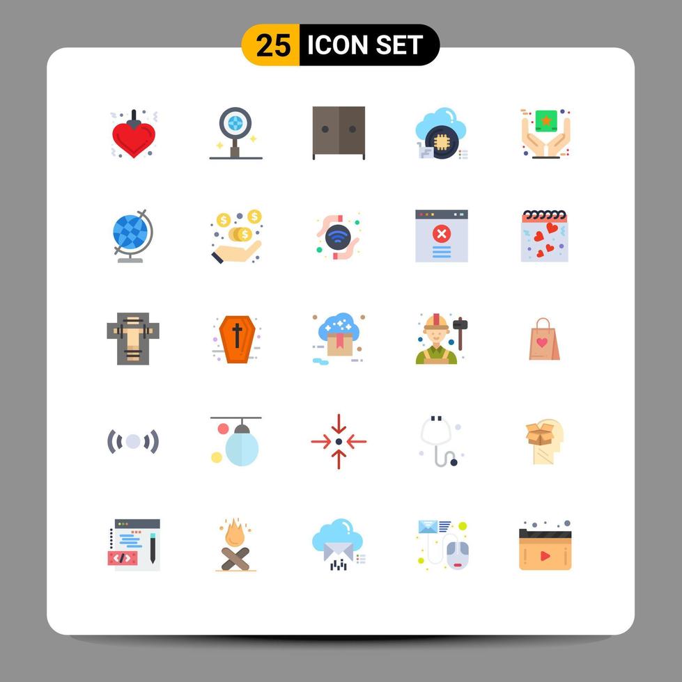 Set of 25 Modern UI Icons Symbols Signs for education premium product wardrobe branding data Editable Vector Design Elements