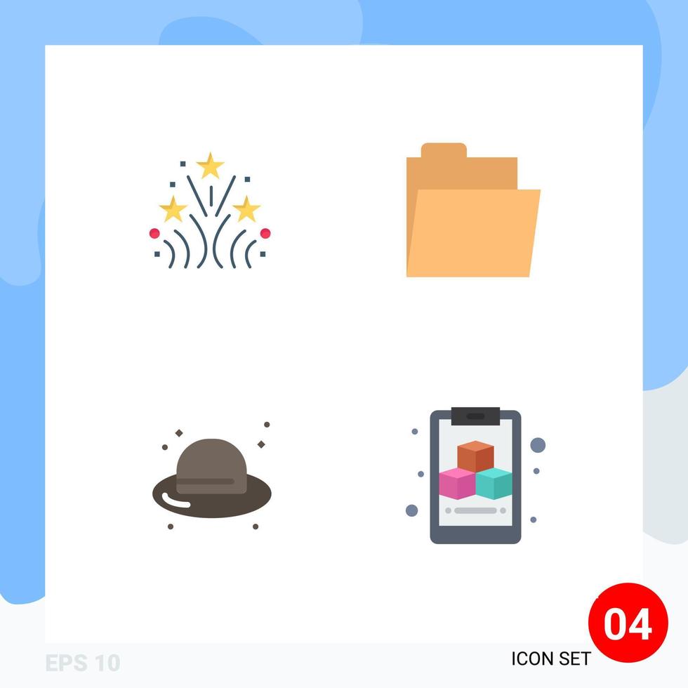 User Interface Pack of 4 Basic Flat Icons of fire hat wedding open clipboard Editable Vector Design Elements