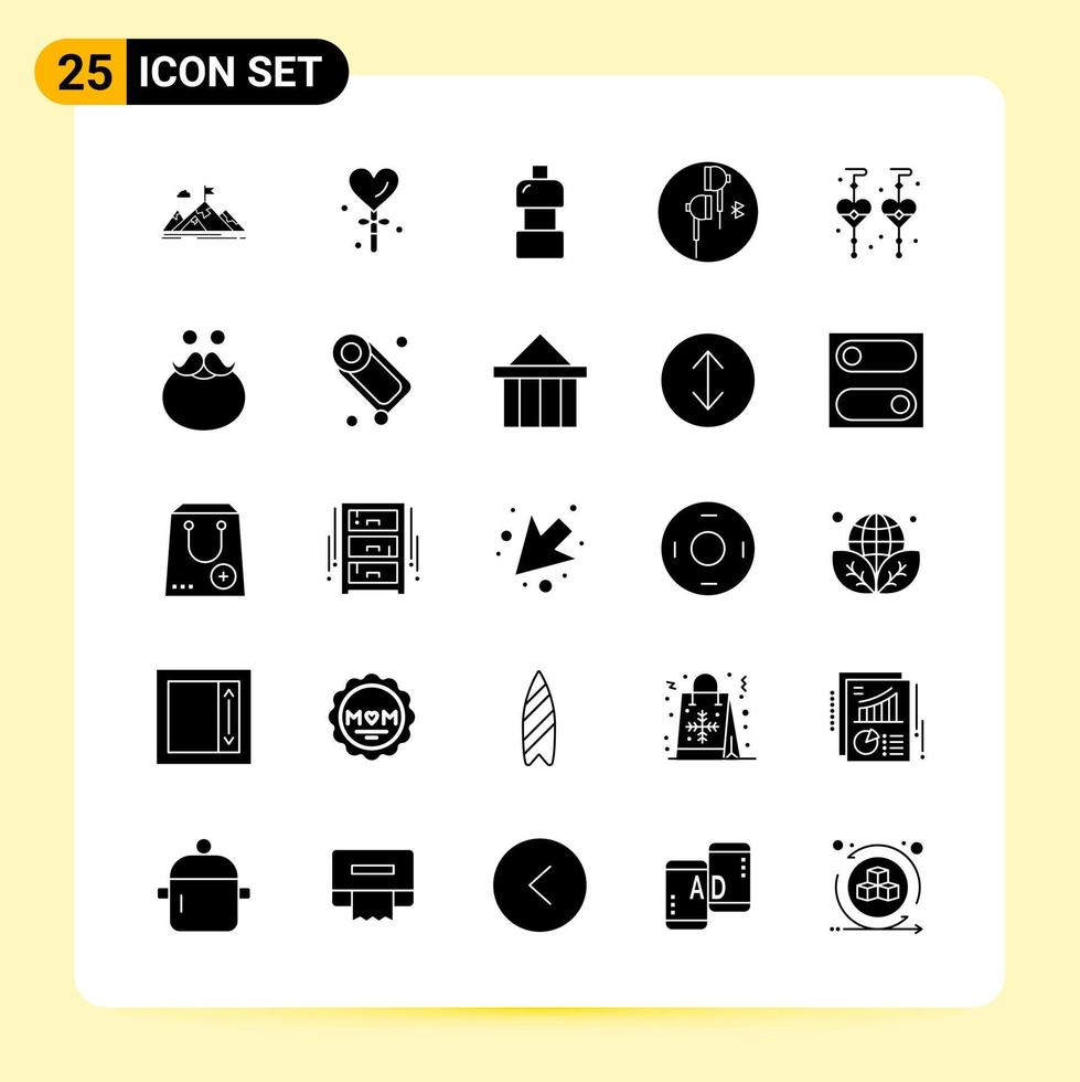 25 iconos creativos para el diseño moderno de sitios web y aplicaciones móviles receptivas 25 signos de símbolos de glifo sobre fondo blanco paquete de 25 iconos fondo de vector de icono negro creativo