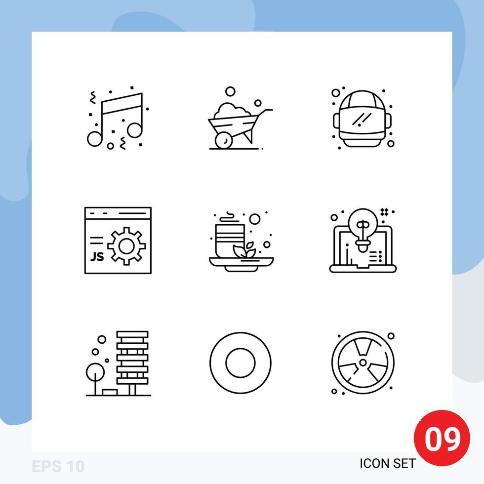 9 Outline concept for Websites Mobile and Apps green programming astronaut development coding Editable Vector Design Elements