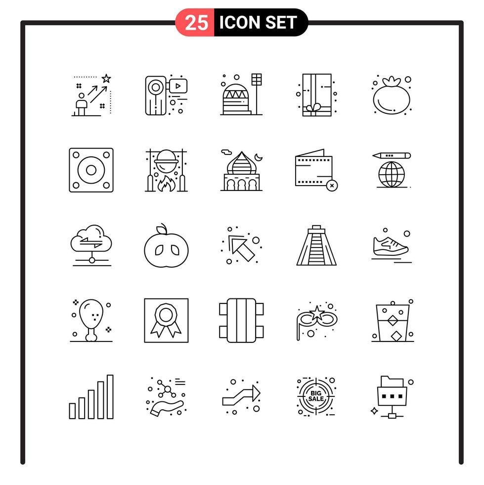 conjunto de 25 iconos de estilo de línea para web y símbolos de esquema móvil para signos de icono de línea de impresión aislados en fondo blanco conjunto de 25 iconos fondo de vector de icono negro creativo