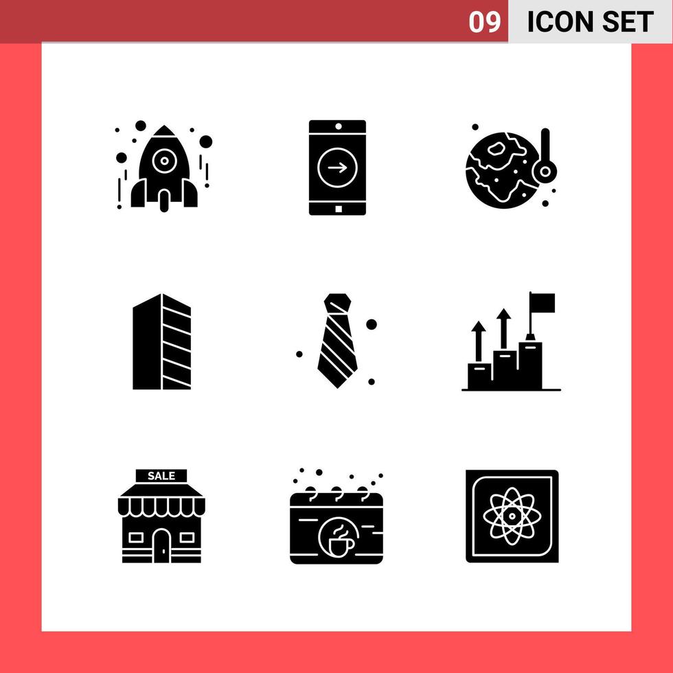 paquete de 9 iconos símbolos de glifo de estilo sólido sobre fondo blanco signos simples para el diseño general fondo de vector de icono negro creativo