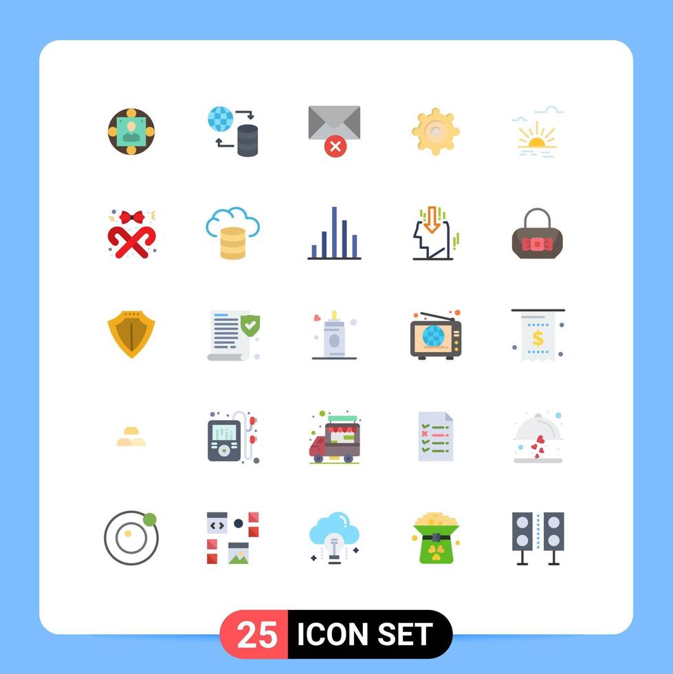 Universal Icon Symbols Group of 25 Modern Flat Colors of spring brightness web sun setting Editable Vector Design Elements