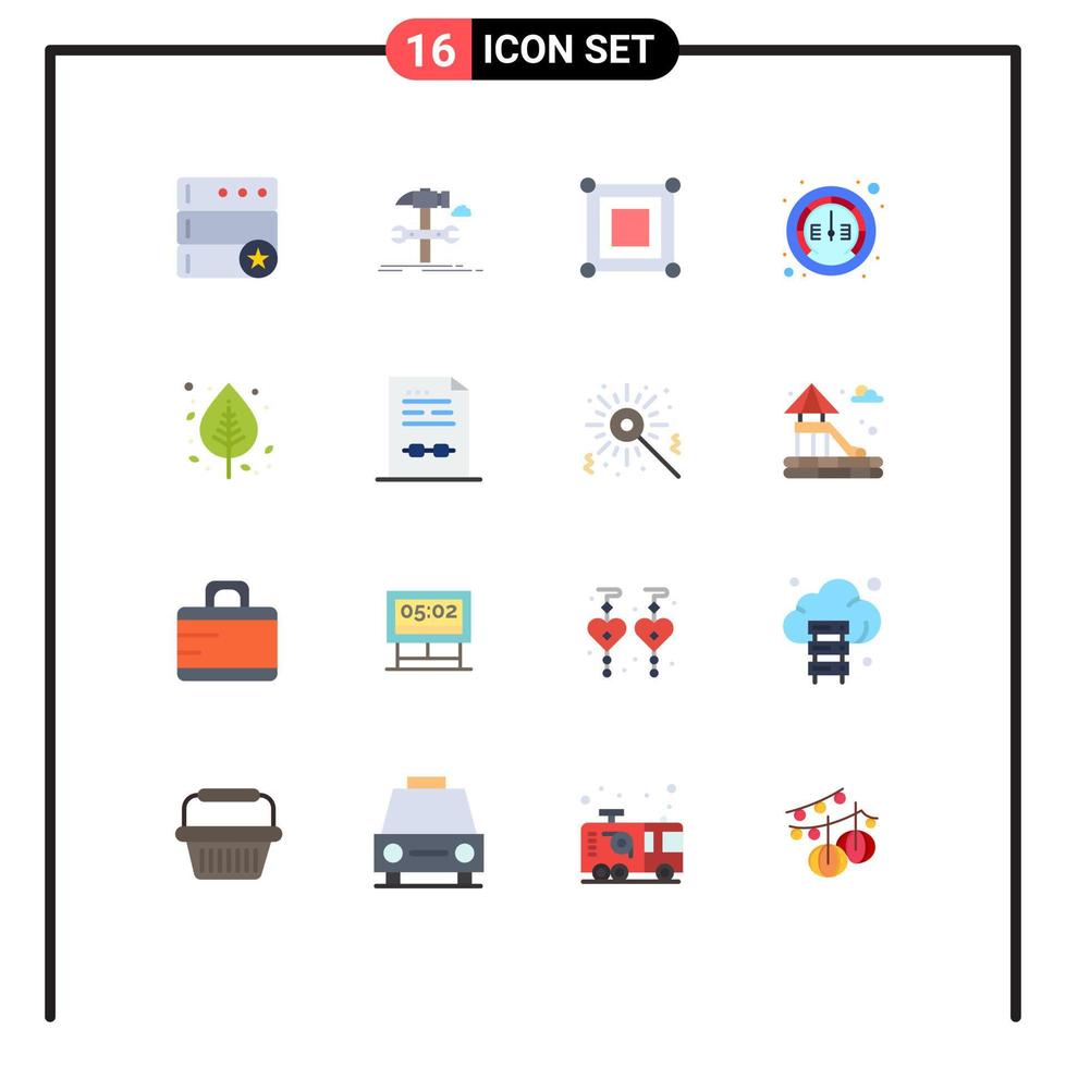 Universal Icon Symbols Group of 16 Modern Flat Colors of birch speed board meter gauge Editable Pack of Creative Vector Design Elements