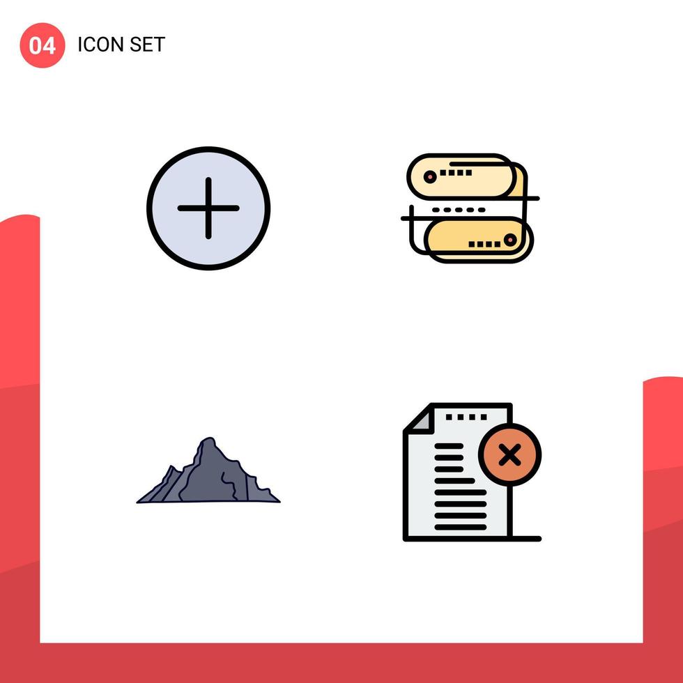 Editable Vector Line Pack of 4 Simple Filledline Flat Colors of twitter nature blockchain technology payment scene Editable Vector Design Elements