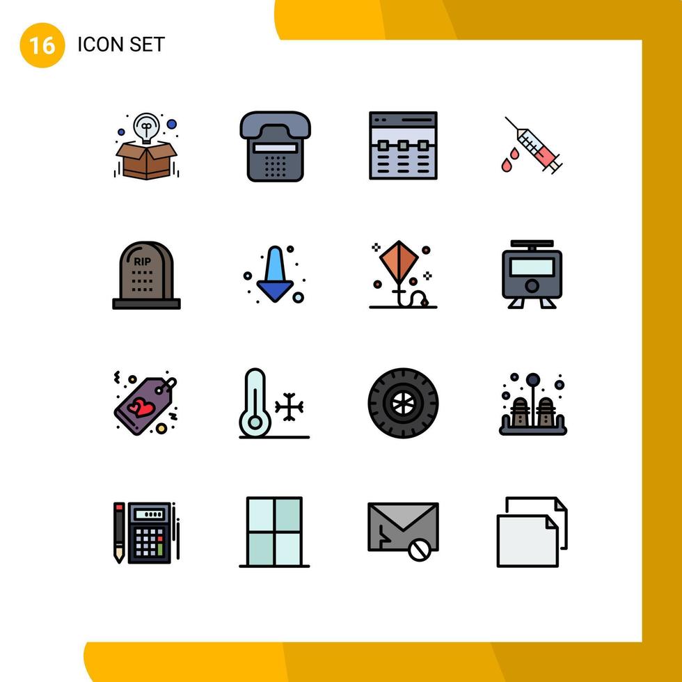 Stock Vector Icon Pack of 16 Line Signs and Symbols for medical dope device interface hero Editable Creative Vector Design Elements
