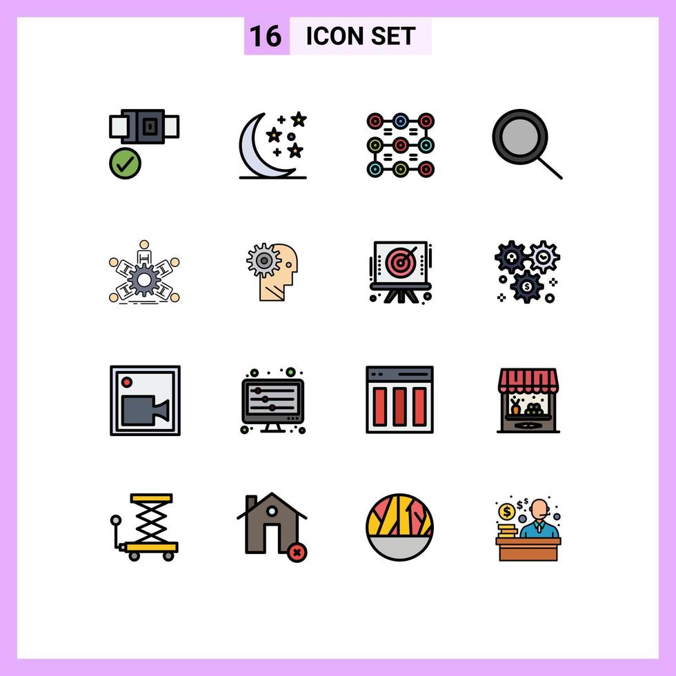 paquete de iconos de vector de stock de 16 signos y símbolos de línea para la solución equipo de liderazgo de protección empresarial elementos de diseño de vector creativo editable