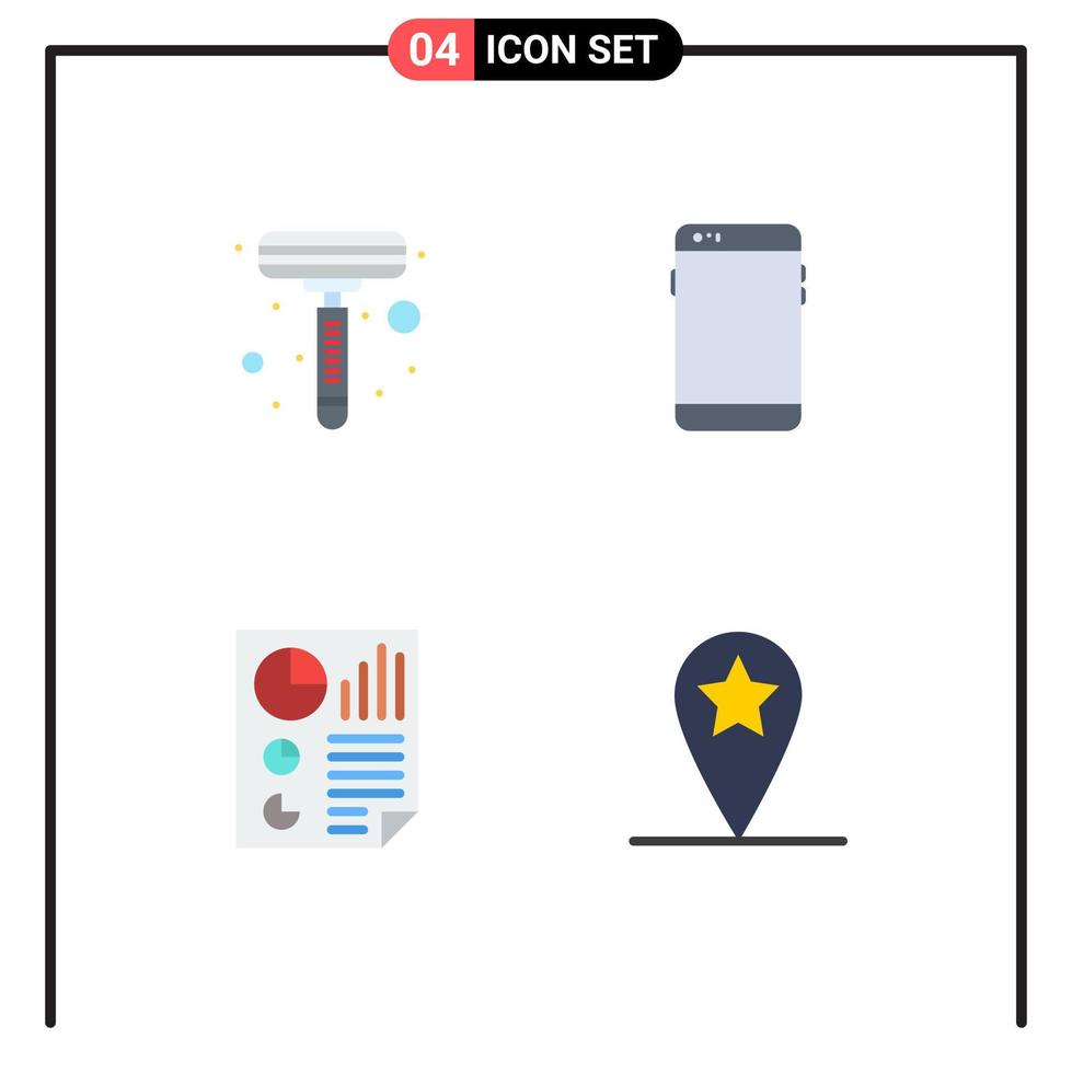 4 Thematic Vector Flat Icons and Editable Symbols of razor data phone huawei page Editable Vector Design Elements