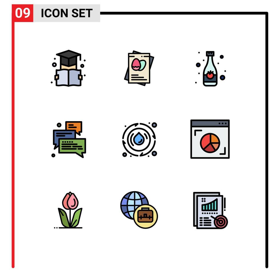 9 Creative Icons Modern Signs and Symbols of droop support beverage messages group Editable Vector Design Elements