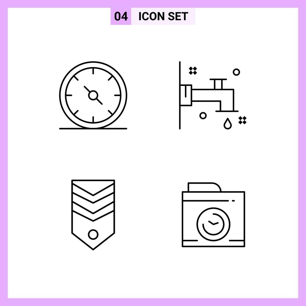 4 Icons in Line Style Outline Symbols on White Background Creative Vector Signs for Web mobile and Print Creative Black Icon vector background