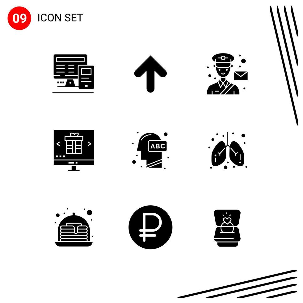 9 Creative Icons Modern Signs and Symbols of shopping internet avatar gift postman Editable Vector Design Elements