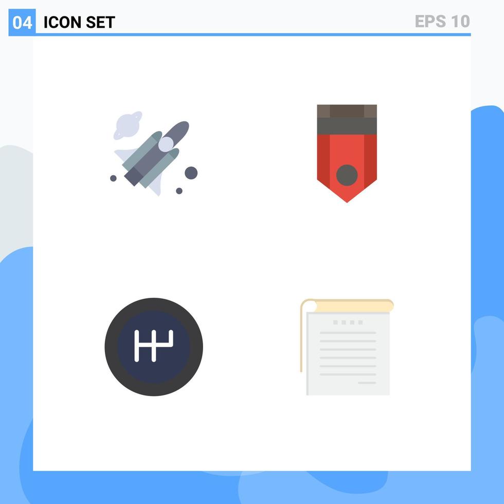 Group of 4 Flat Icons Signs and Symbols for fly mechanics badge rank notes Editable Vector Design Elements