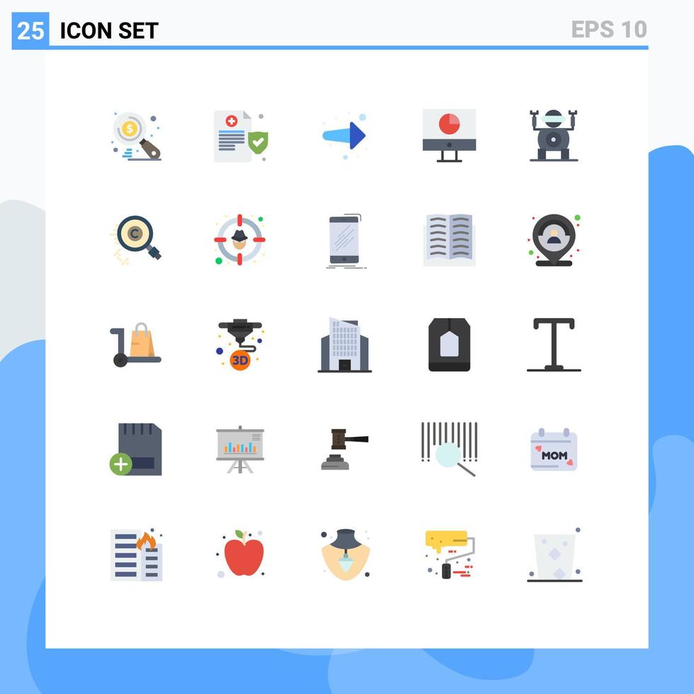 25 Universal Flat Colors Set for Web and Mobile Applications technology payments back money finance Editable Vector Design Elements