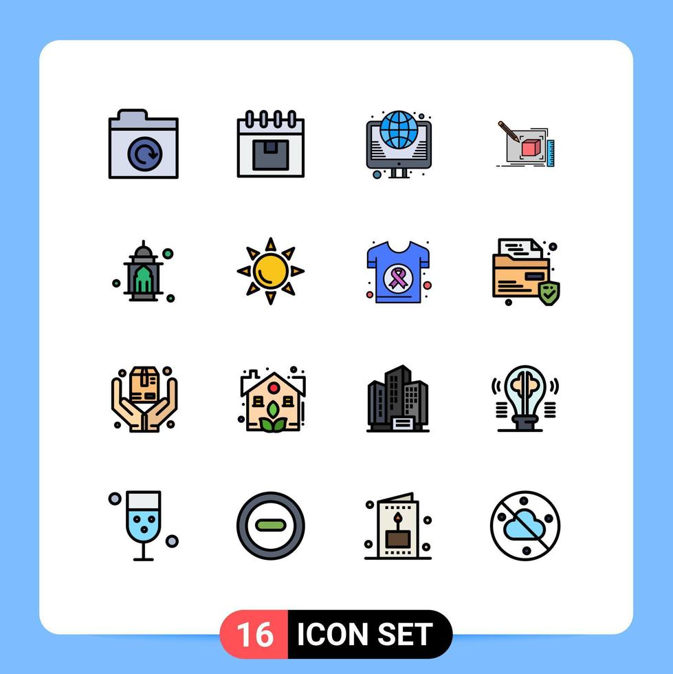 paquete de iconos de vector de stock de 16 signos y símbolos de línea para elementos de diseño de vector creativo editable web de arte de globo de dibujo a lápiz