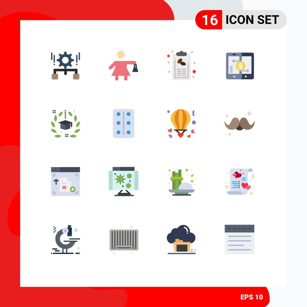 16 Creative Icons Modern Signs and Symbols of smartphone payments bill payment menu Editable Pack of Creative Vector Design Elements