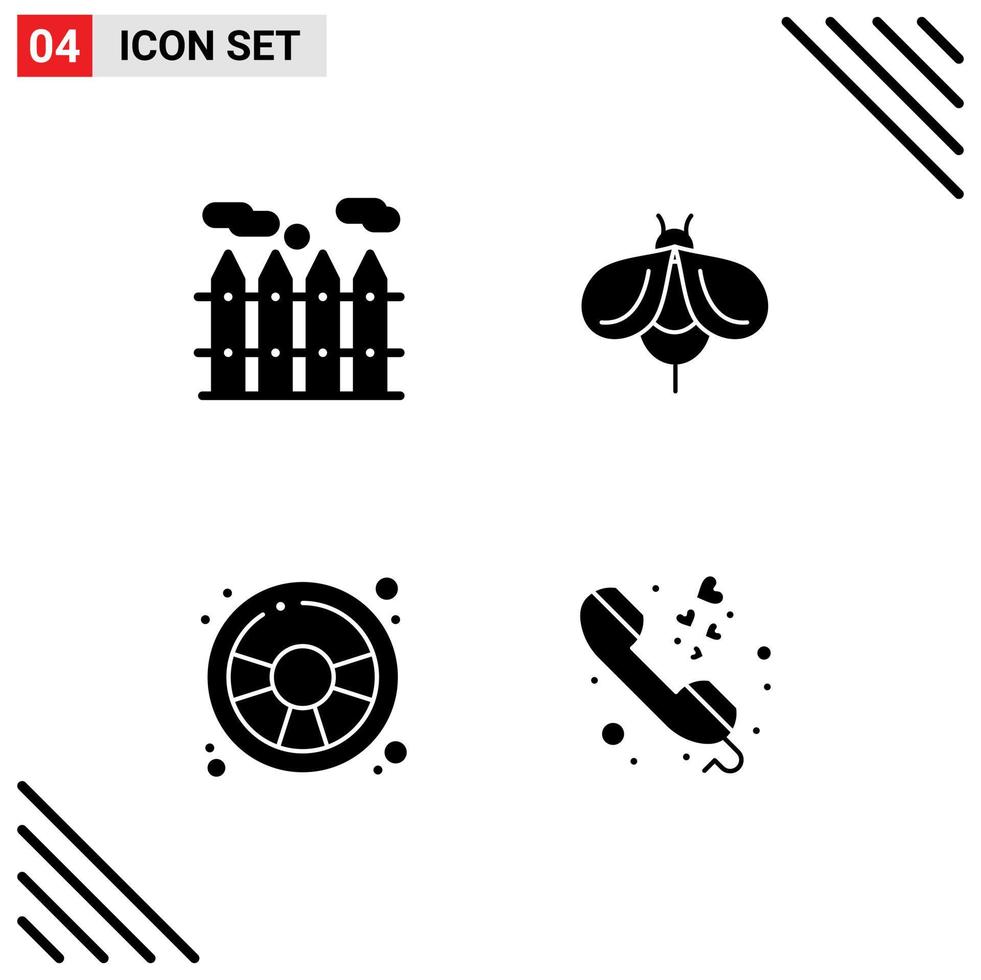 4 Creative Icons Modern Signs and Symbols of heating play fly racing car communication Editable Vector Design Elements