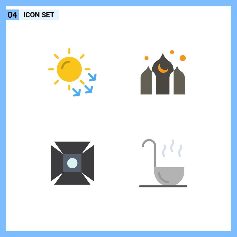 Pictogram Set of 4 Simple Flat Icons of dermatology highlight skin care kareem shooting Editable Vector Design Elements