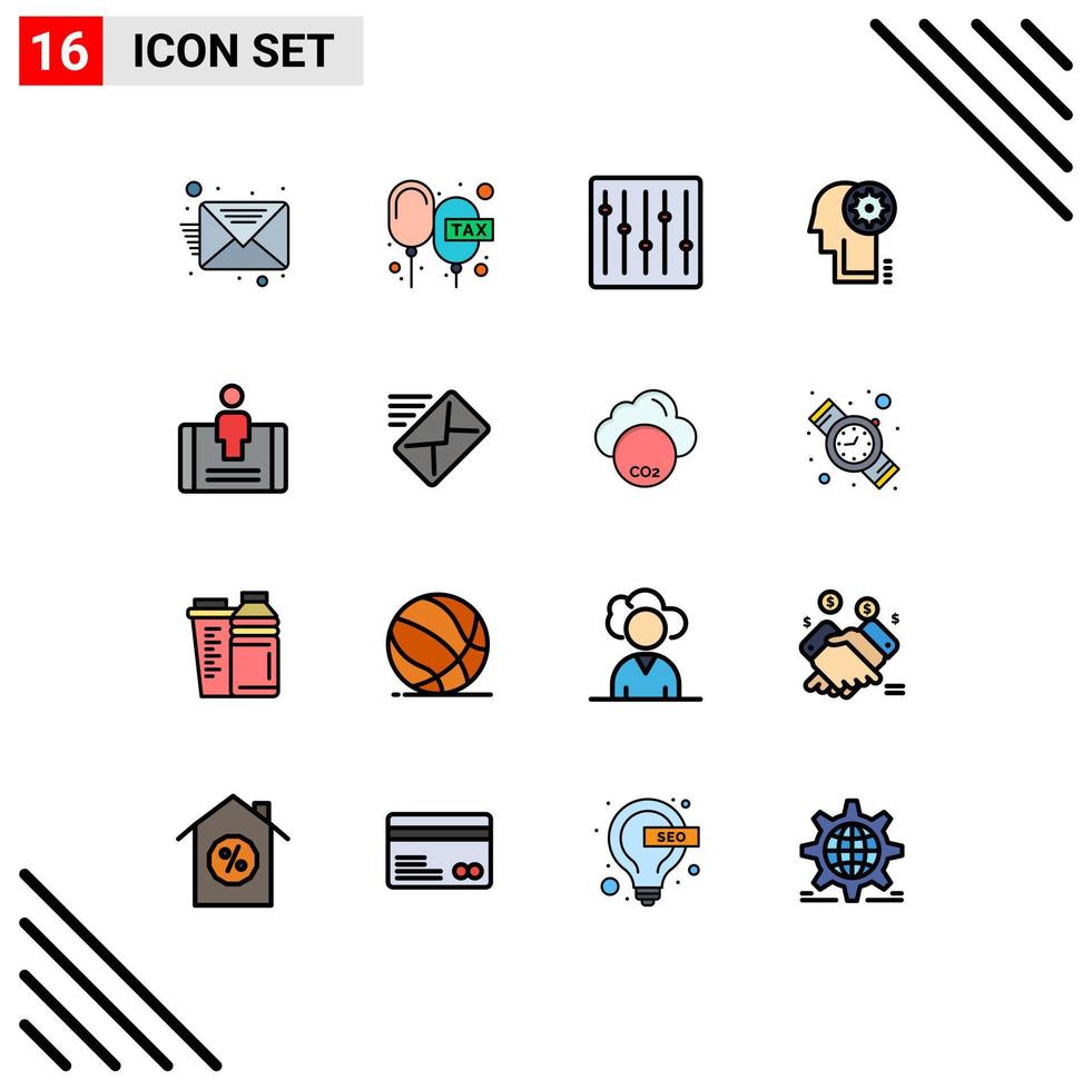 paquete de iconos de vector de stock de 16 signos y símbolos de línea para controles de cabeza de compromiso equipo lluvia de ideas elementos de diseño de vector creativo editable