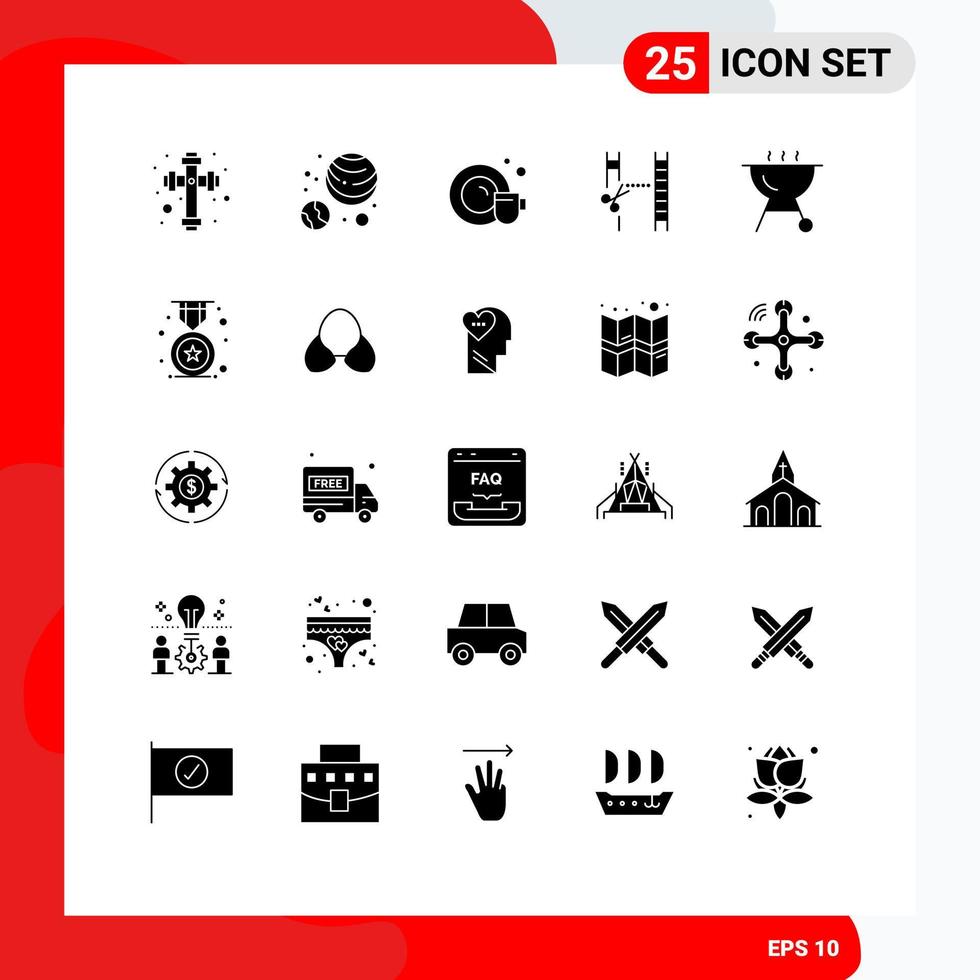 paquete de iconos vectoriales de stock de 25 signos y símbolos de línea para la educación premio limpieza parrilla edición elementos de diseño vectorial editables vector