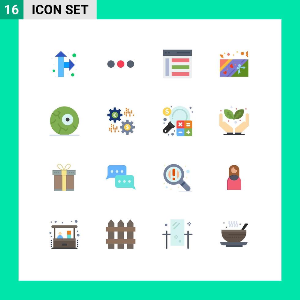 Stock Vector Icon Pack of 16 Line Signs and Symbols for night halloween interface present box Editable Pack of Creative Vector Design Elements
