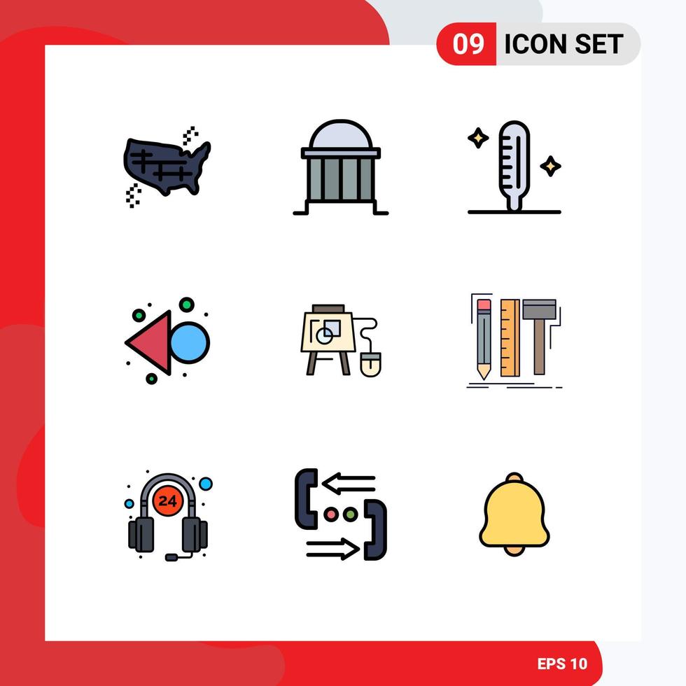 9 Creative Icons Modern Signs and Symbols of mouse left column arrow medical Editable Vector Design Elements