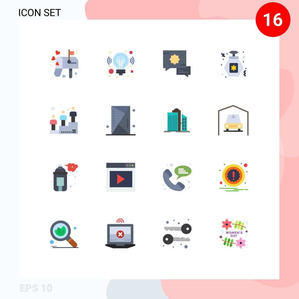 Universal Icon Symbols Group of 16 Modern Flat Colors of man podium race islamic leaderboard night Editable Pack of Creative Vector Design Elements