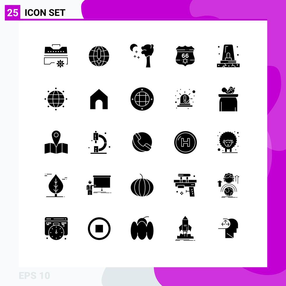 paquete de iconos vectoriales de stock de 25 signos y símbolos de línea para elementos de diseño vectorial editables del escudo de seguridad del cenador de alerta policial vector